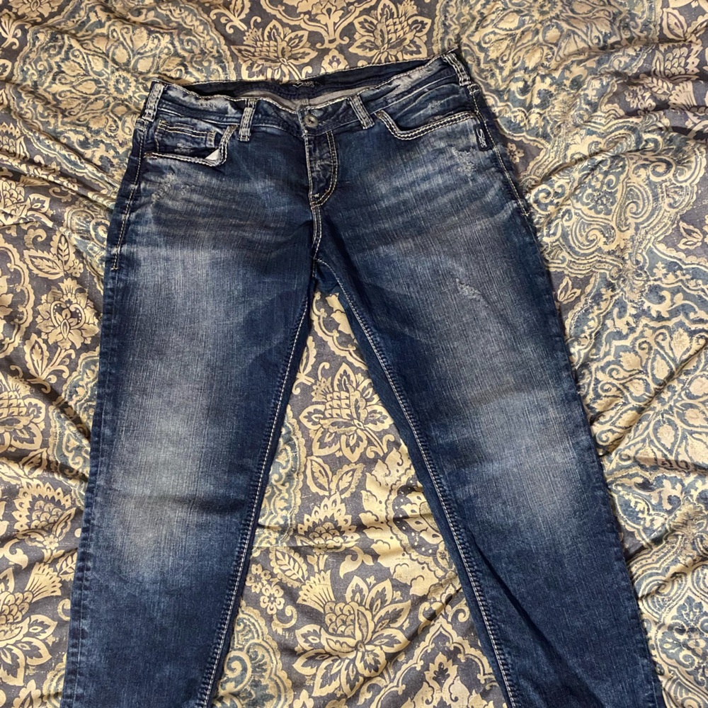 Silver Girlfriend Jeans, size 14